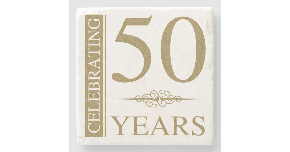 50th Wedding Anniversary Stone Coaster Zazzle