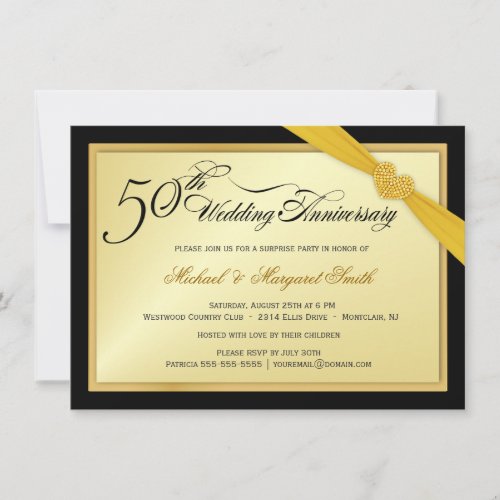 50th Wedding Anniversary Surprise Party Invitation