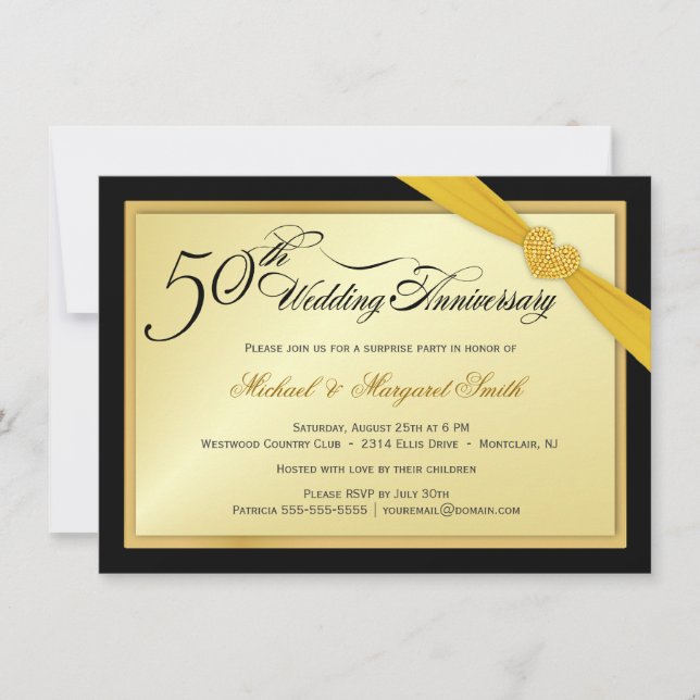 50th Wedding Anniversary Surprise Party Invitation (Front)