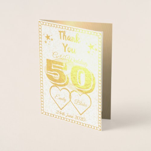 50th Wedding Anniversary Thank You Cards