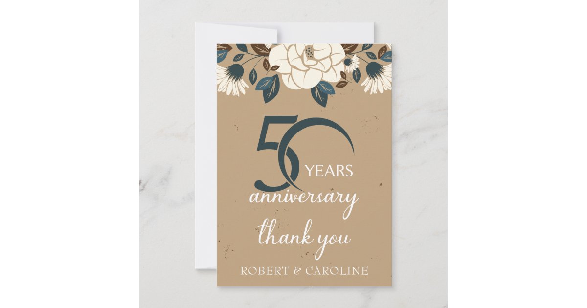 50th Wedding Anniversary Thank you Floral