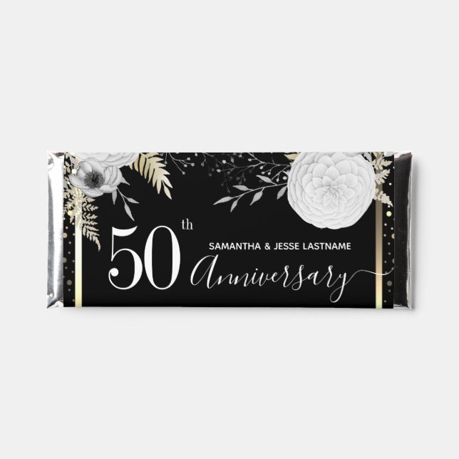 50th Wedding Anniversary Thank You Hershey Bar Favors (Front)