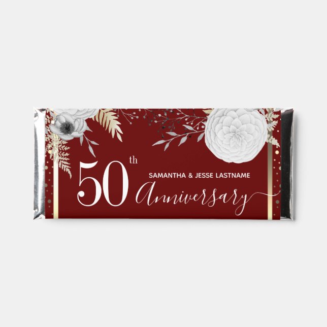 50th Wedding Anniversary Thank You Hershey Bar Favors (Front)