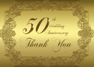 50th Anniversary Thank You Cards Zazzle 50th Wedding Anniversary Thank You Note Card