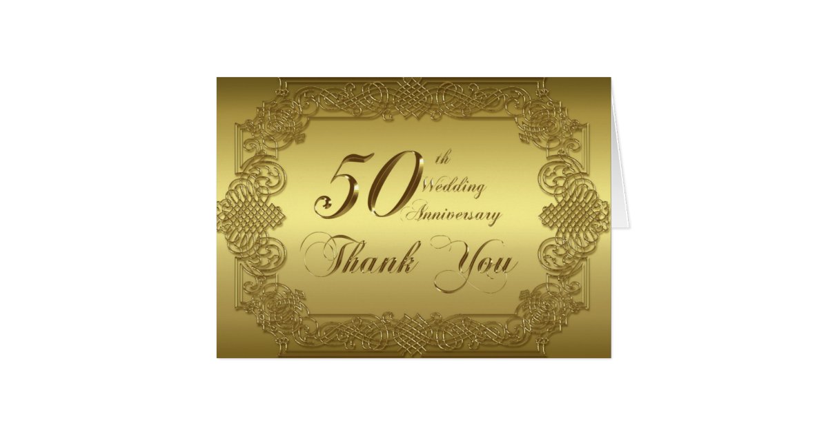 50th Wedding  Anniversary  Thank  You  Note Card  Zazzle com