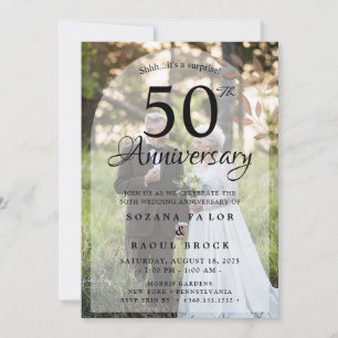50th Wedding Anniversary Then And Now Photo Invitation