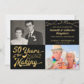 50th Wedding Anniversary Then & Now Photos Party Invitation (Front)