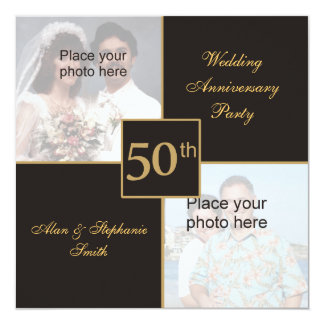 50th Wedding Anniversary Then & Now Pictures Card