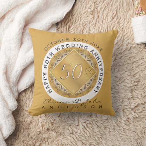 50th Wedding Anniversary  Throw Pillow