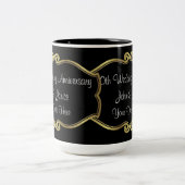 50th Wedding Anniversary Two-Tone Coffee Mug (Center)