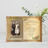 50th wedding anniversary vintage aged photo invite (Standing Front)