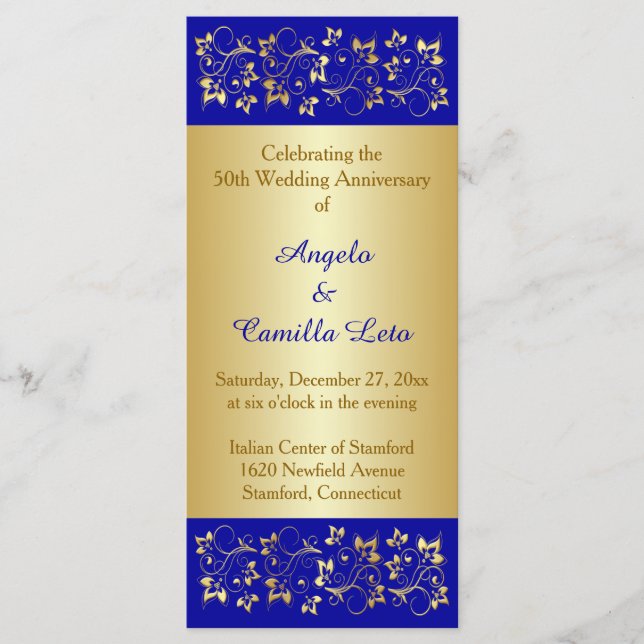 50th Wedding Anniversary Vow Renewal Program (Front)