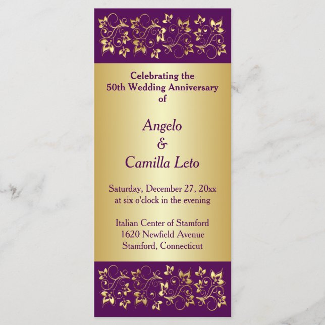 50th Wedding Anniversary Vow Renewal Program (Front)