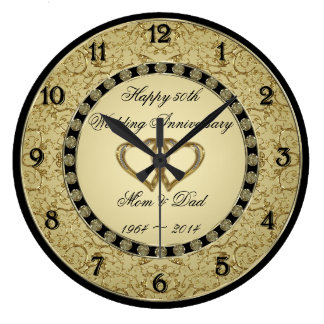 50th Wedding Anniversary Wall Clock