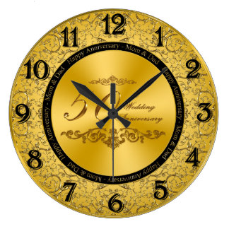 50th Wedding Anniversary Wall Clock