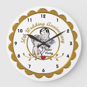 50th Wedding Anniversary Wall Clock