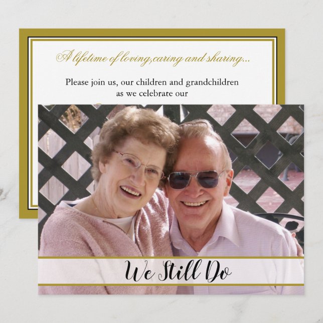 50th Wedding Anniversary We Still Do Photo Invitation (Front/Back)