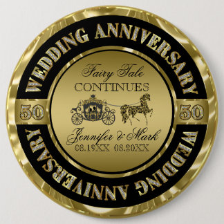 50th Wedding Anniversary-Wedding Horse & Carriage Button
