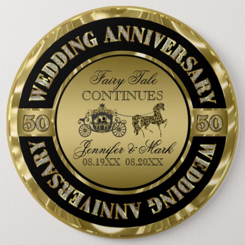 50th Wedding Anniversary_Wedding Horse  Carriage Button