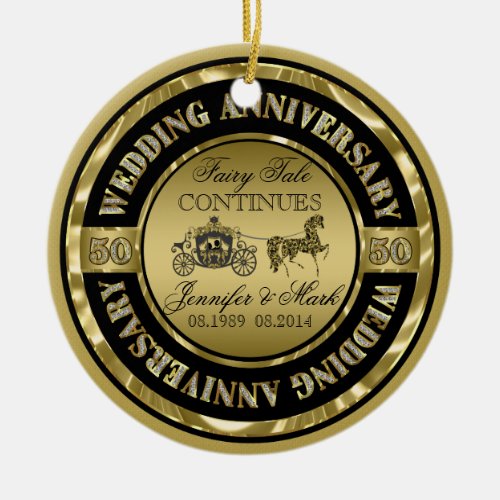 50th Wedding Anniversary_Wedding Horse  Carriage Ceramic Ornament