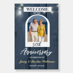 50th Wedding Anniversary Welcome Custom Photo Foam Board