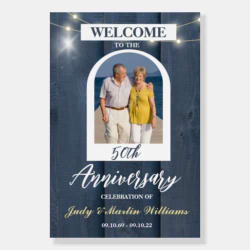 50th Wedding Anniversary Welcome Custom Photo  Foam Board