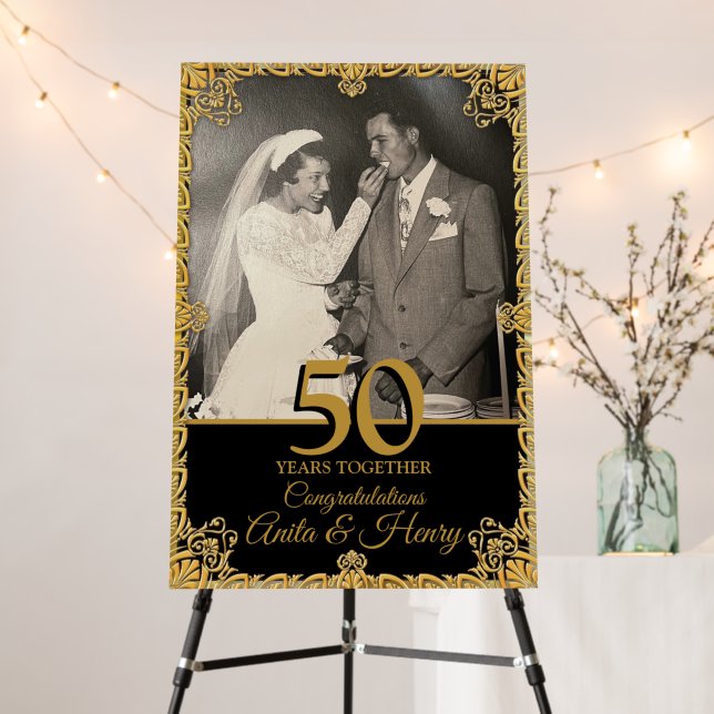 50th Wedding Anniversary Welcome Sign (In Situ (Stand))