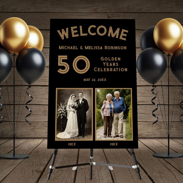 50th Wedding Anniversary Welcome Sign | Then & Now (Creator Uploaded)