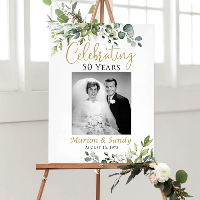 50th Wedding Anniversary Welcome Sign with Photo (Creator Uploaded)