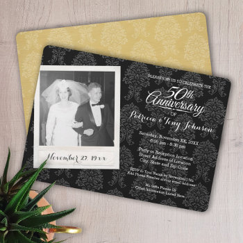 50th Wedding Anniversary With Vintage Photo Invitation by JustWeddings at Zazzle