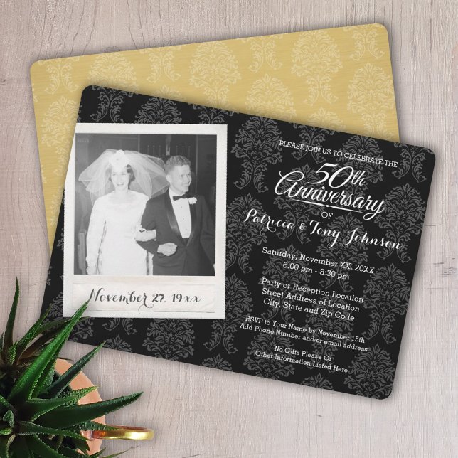 50th Wedding Anniversary with Vintage Photo Invitation (Creator Uploaded)