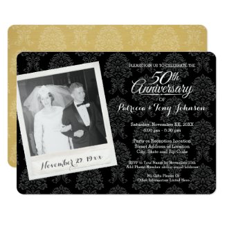 50th Wedding Anniversary with Vintage Photo Invitation