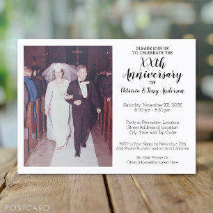 50th Wedding Anniversary with Vintage Photo Postcard