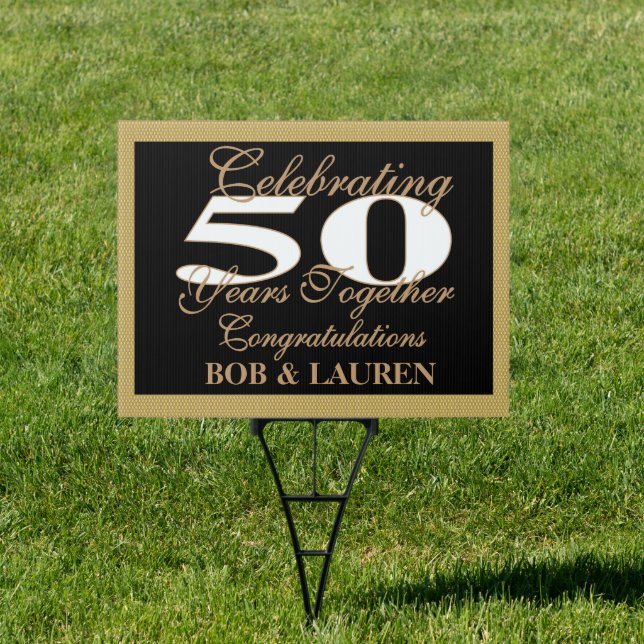 50th Wedding Anniversary Yard Sign (Insitu)