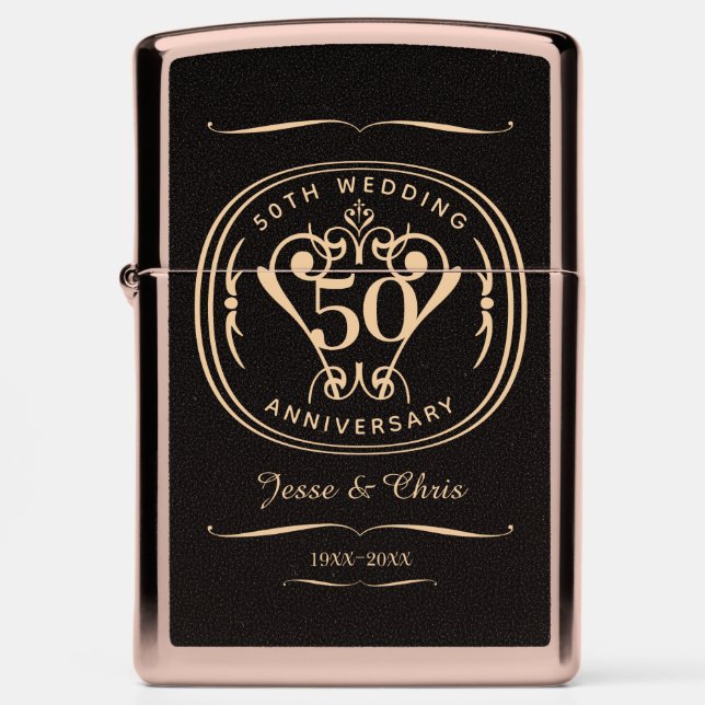 50th Wedding Anniversary Zippo Lighter (Front)