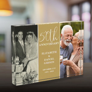 50th Wedding Golden Anniversary 2 Photo Block