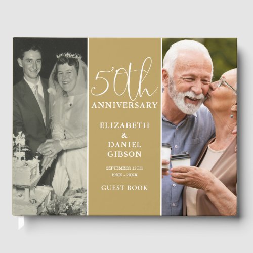 50th Wedding Golden Anniversary 2 Photo Guest Book