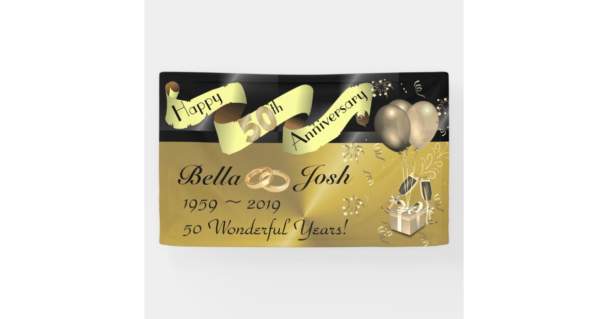 50th Wedding Happy Anniversary Banner Zazzle Com