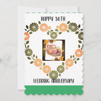 50th Wedding Vintage Anniversary Invitation