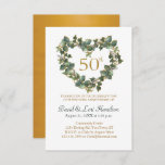 50th Wedding Watercolor Ivy Heart Wreath at Zazzle