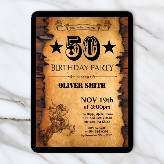 50th birthday invitation wording for men