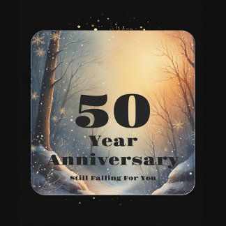 50th Year Anniversary Still Falling For You Bond Square Sticker