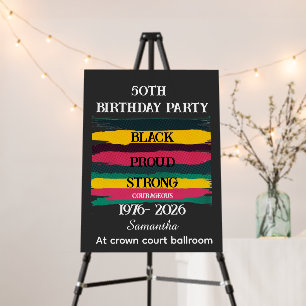 50th year birthday black birthday milestone foam board