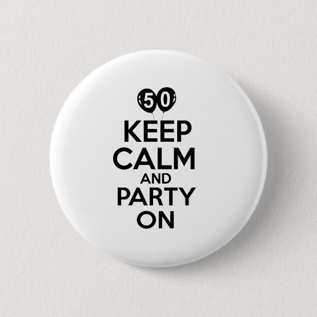 50th year birthday designs button (Front)