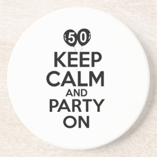 50th year birthday designs drink coaster
