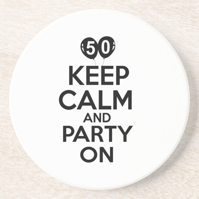 50th year birthday designs drink coaster (Front)