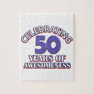 50th year birthday designs jigsaw puzzle