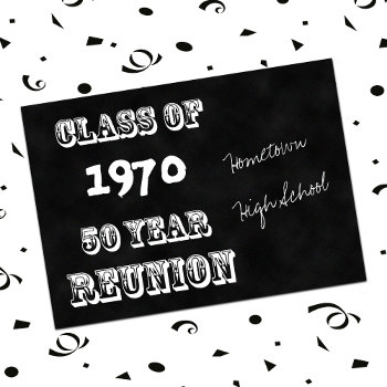 50th Year Class Reunion Vintage Chalkboard Invitation by henishouseofpaper at Zazzle