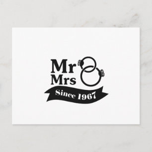 50th Years Anniversary Couples Gift Mr Mrs 1967 Postcard