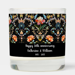 50th years wedding anniversary floral damask scented candle